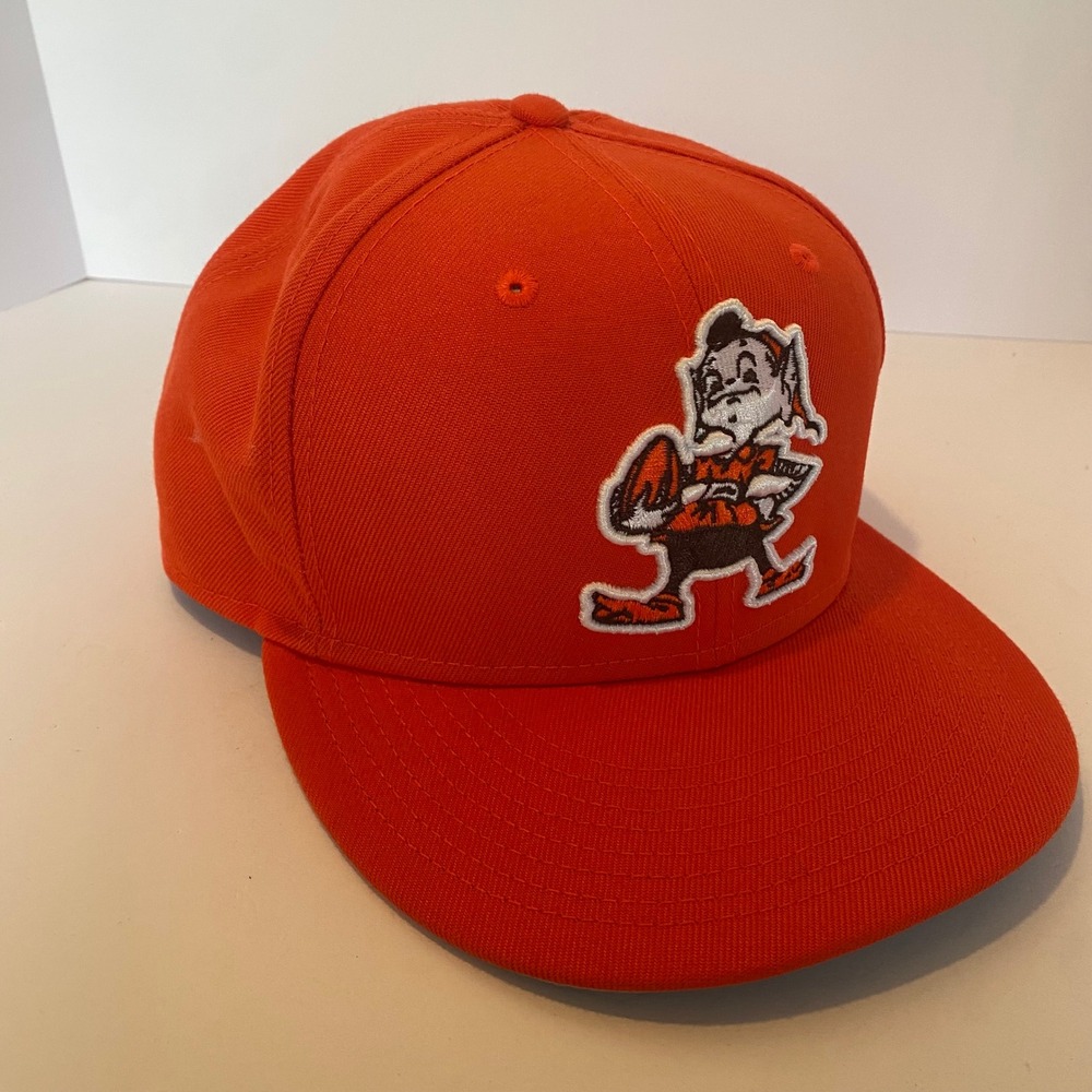 New Era Cleveland Browns Hat Mens OSFM Orange Excellent Brownie Elf Snapback Cap